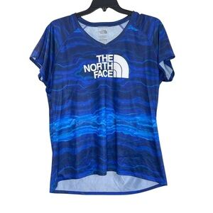 The North Face Blue V-neck Active Fit Shirt XL